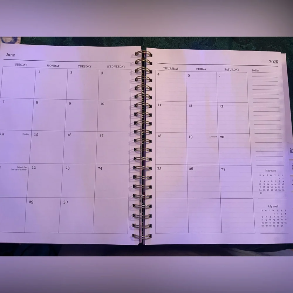 Hardcover Large 2026 Organizational Planner, Beautiful Floral Design Pink cover